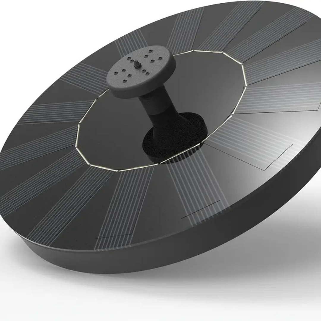 Solar garden fountain with white background