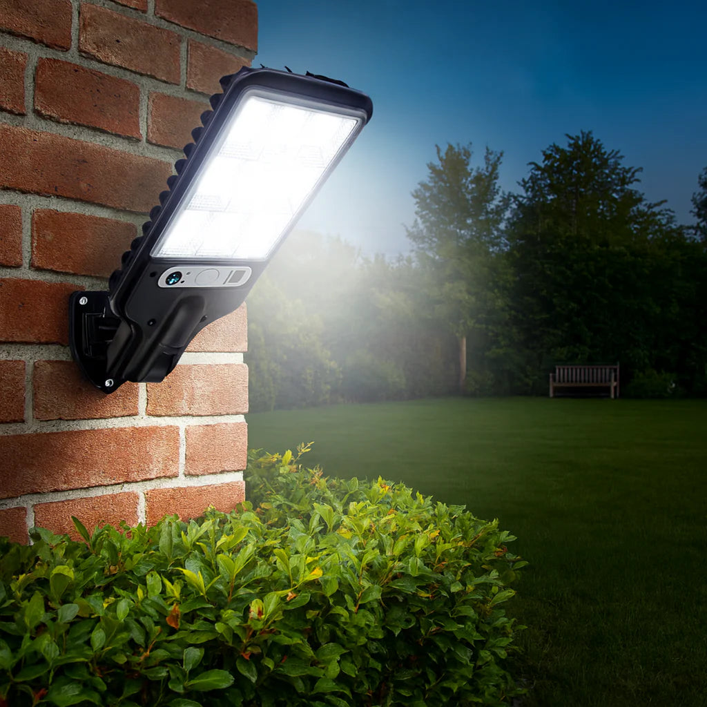 Remote control switching a solar security light between modes