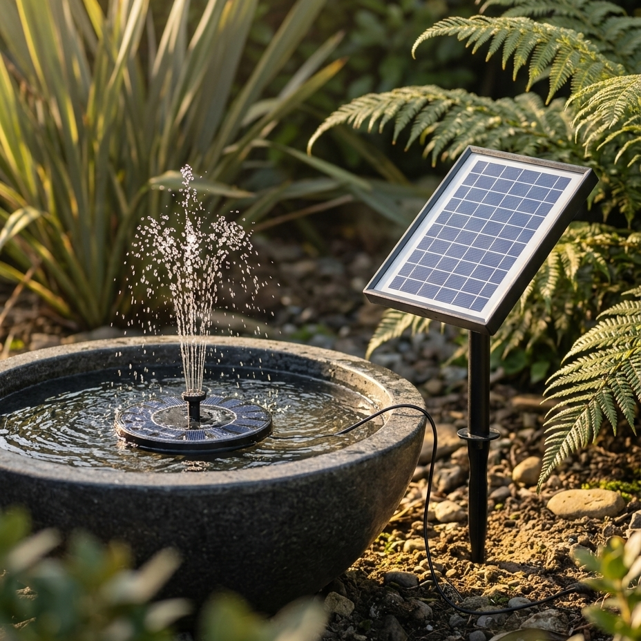 Rā Spring™ | Solar Bird Bath &amp; Water Feature Pump