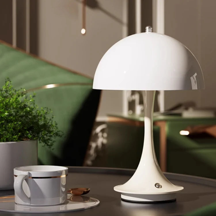 Touch control cycling through three brightness levels on a table lamp