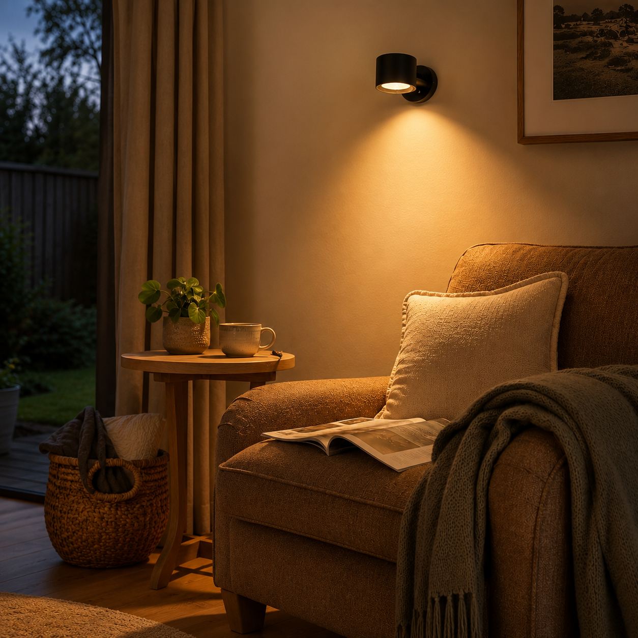 Magnetic 360 degree wall light lighting the inside of a wardrobe